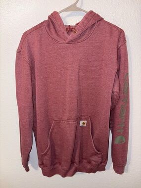 Carhartt Men's Rosewood Hooded Sweatshirt with Sleeve Logo